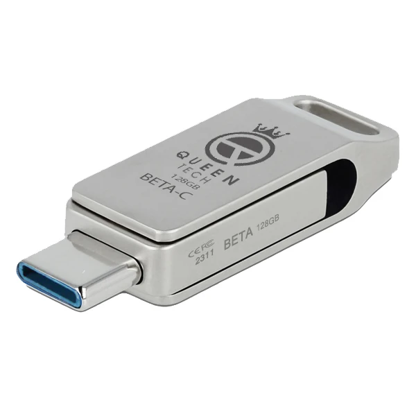فلش مموری کوئین تک مدل DUAL DRIVE USB 3.0 TYPE CBETA-C ظرفیت 128گیگابایت