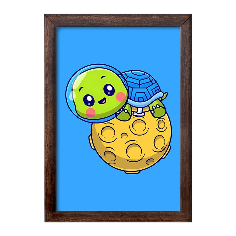 تابلو خندالو طرح لاکپشت فضایی بانمک کد F7614