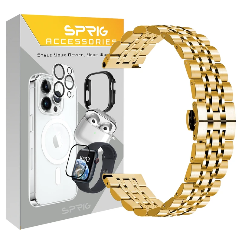بند اسپریگ مدل 7Row مناسب برای ساعت هوشمند سامسونگ Galaxy Watch 6 40mm / watch 6 44mm / Watch 6 Classic 43mm / Watch 6 Classic 47mm