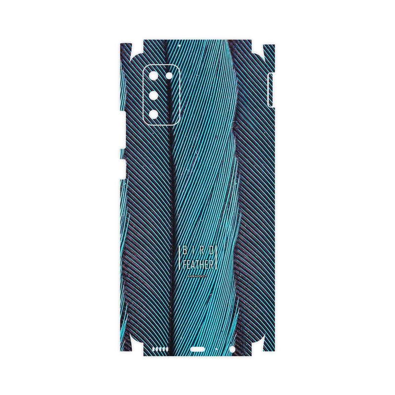 برچسب پوششی ماهوت مدل Turquoise feathers-FullSkin مناسب برای گوشی موبایل سامسونگ Galaxy A02S