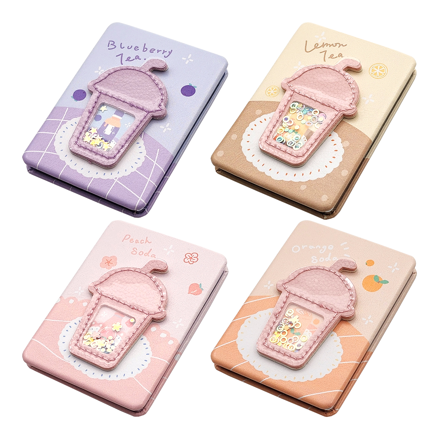 آینه جیبی مدل اسموتی میوه طرح آکواریومی کد ZJ-MR37-15 مجموعه 4 عددی