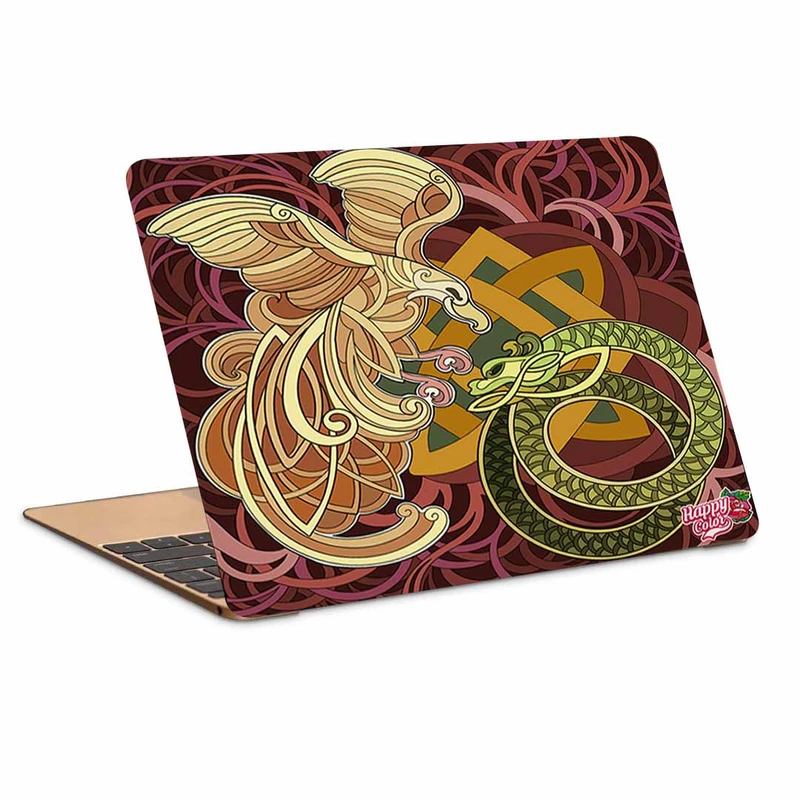 استیکر لپ تاپ طرح جنگ مار و پرنده کد P-68 مناسب برای لپ تاپ 15.6 اینچ