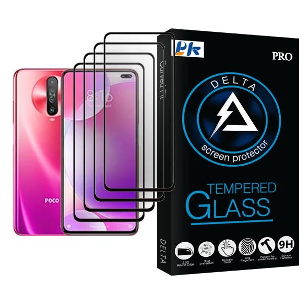 محافظ صفحه نمایش پی کی مدل Delta Glass MIX004 مناسب برای گوشی موبایل شیائومی Poco X2 بسته چهار عددی