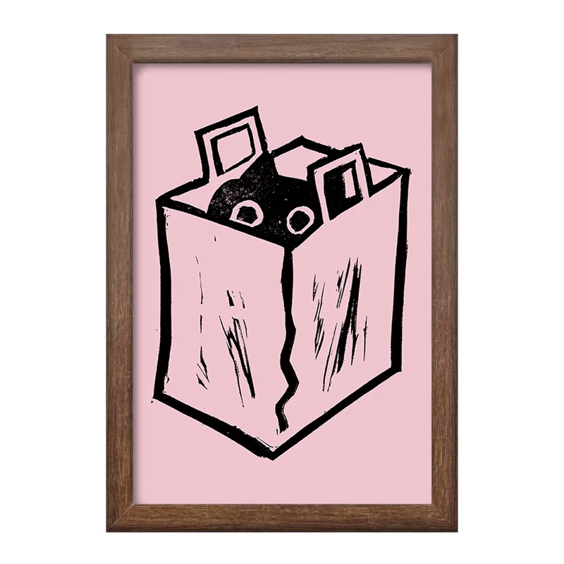 تابلو خندالو طرح گربه بامزه کد 8556