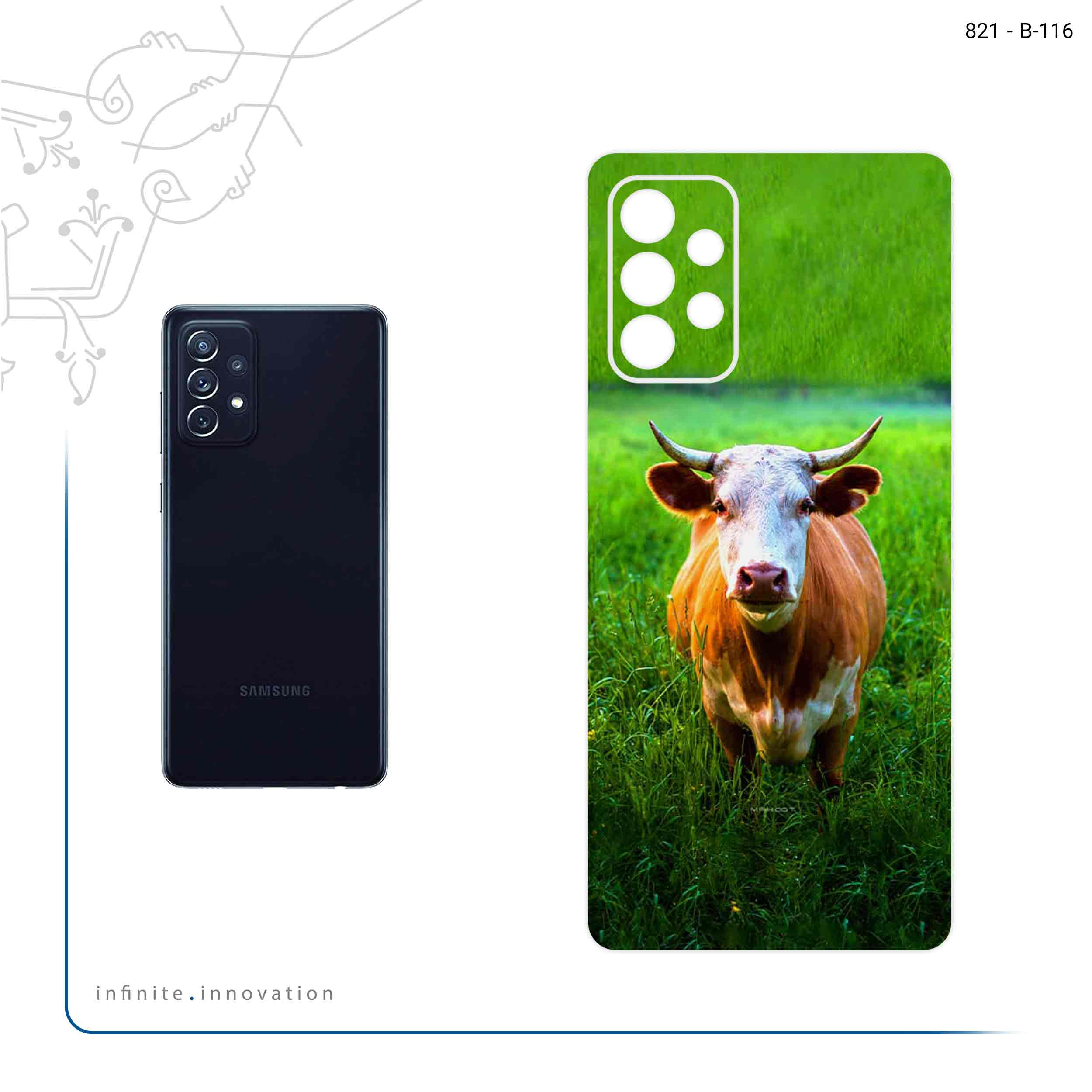 برچسب پوششی ماهوت مدل Cow مناسب برای گوشی موبایل سامسونگ Galaxy A72