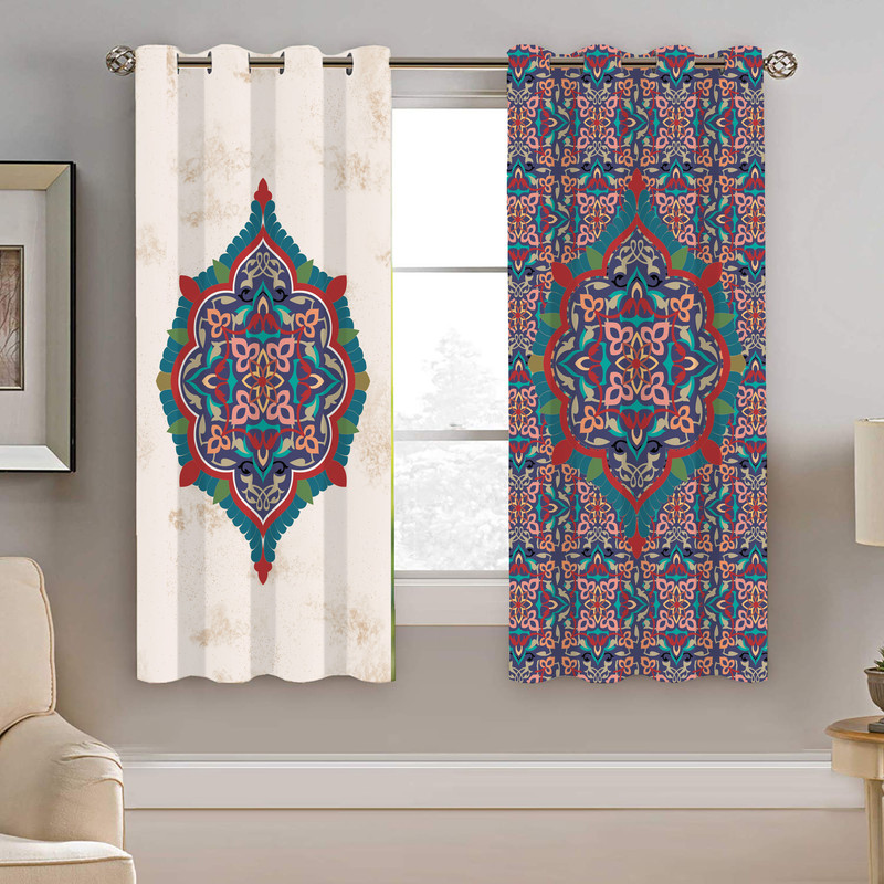 پرده نیروانا طرح سنتی مدل هازان کد 8063 سایز 140×200 سانتی متر