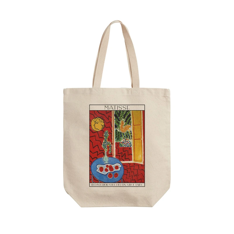 ساک خرید ترمه طراحان ایده مدل اشیاء بی جان روی میز آبی رنگ از ماتیس کد art0648 - L