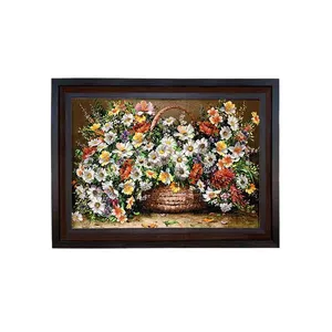 تابلو فرش ماشینی مدل سبد گل کد 8931