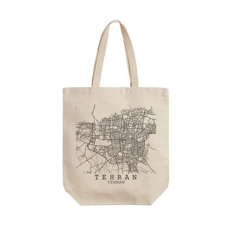 ساک خرید ترمه طراحان ایده مدل نقشه شهر تهران کد map0526 - L