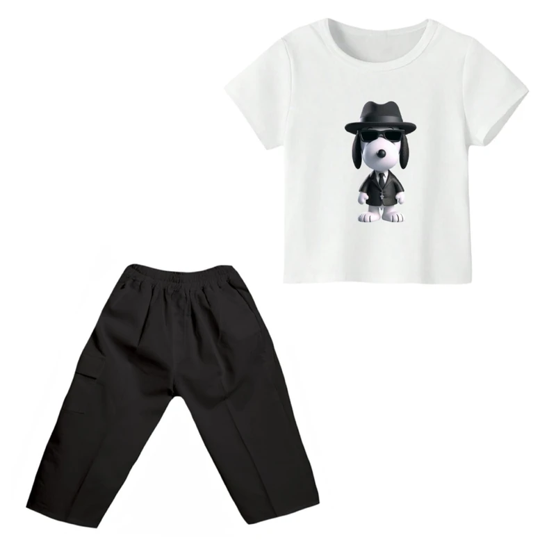 ست تی شرت و شلوارک پسرانه مدل اسنوپی کد ۲۹