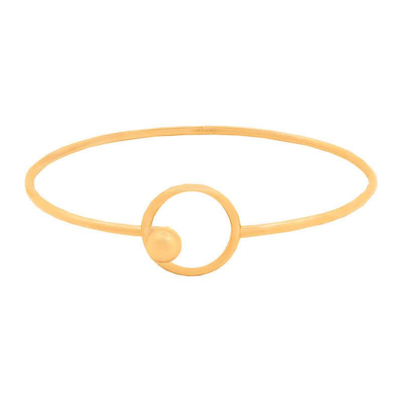 بنگل طلا 18 عیار زنانه الی گالری مدل حلقه و گوی