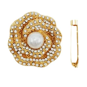 ست گیره روسری و گل سینه زنانه مدل گل رز کد ja300