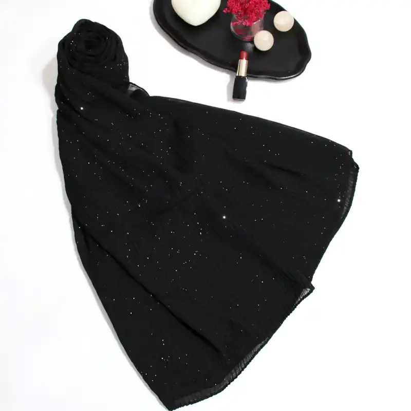 شال زنانه مدل نخی پلیسه اکلیل دار کد 6070