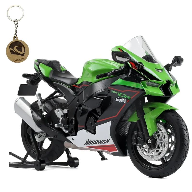 موتور بازی ولی مدل فنردار فرمان متحرک Kawasaki Ninja ZX10R به همراه جاسوئیچی