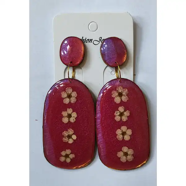 گوشواره زنانه مدل رزینی شکوفه کد 03