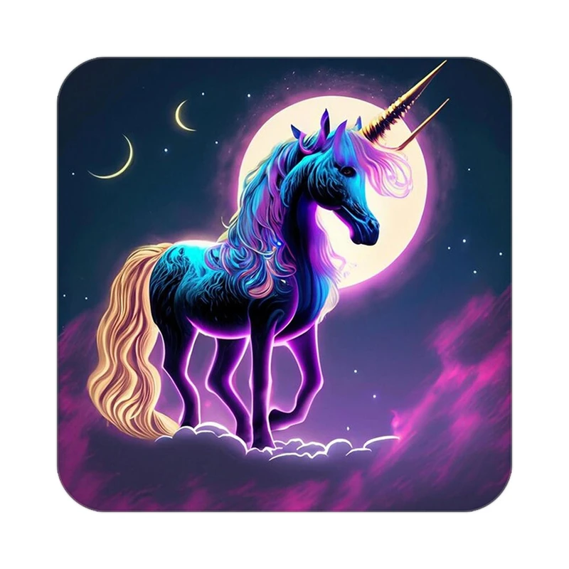 زیر لیوانی کاکتی طرح اسب تک شاخ و یونیکورن مدل mp31806