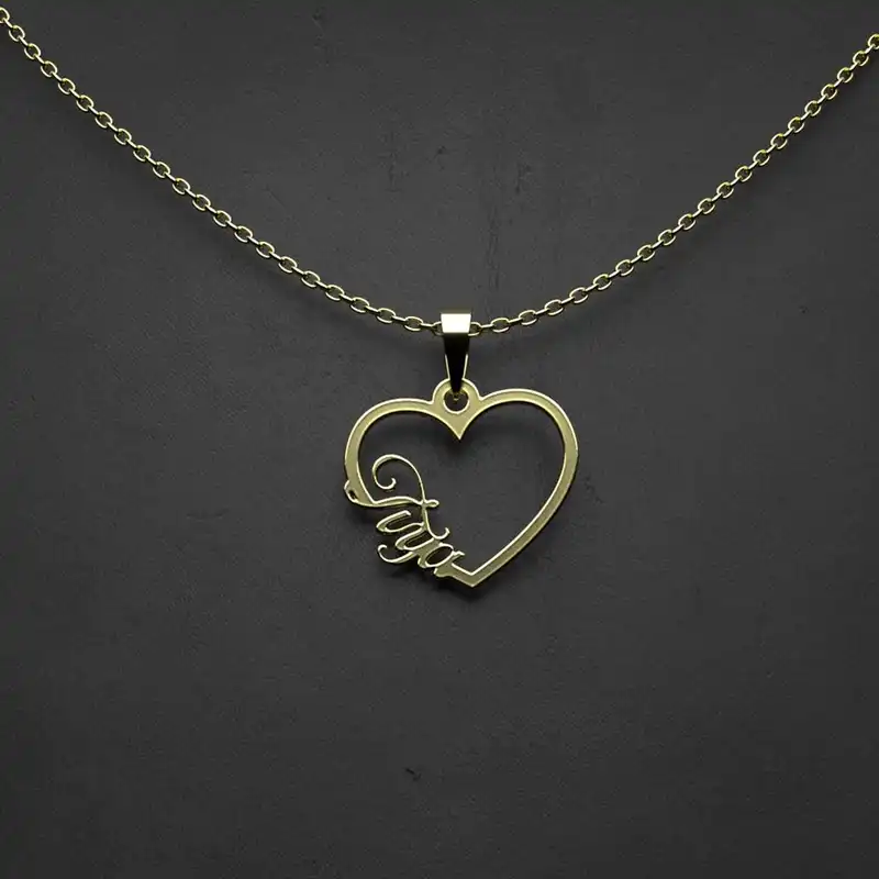 گردنبند طلا 18 عیار زنانه مدوپد مدل اسم تیا tiya کد HF2-1-1062