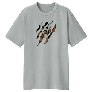 تی شرت لانگ زنانه مدل ببر کد LL148 رنگ طوسی