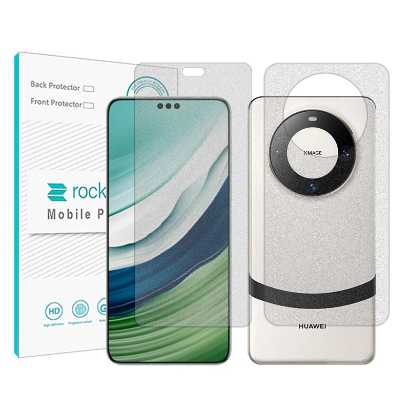 محافظ صفحه نمایش مات راک اسپیس مدل HyMTT مناسب برای گوشی هوآوی Mate 60 Pro Plus به همراه محافظ پشت گوشی