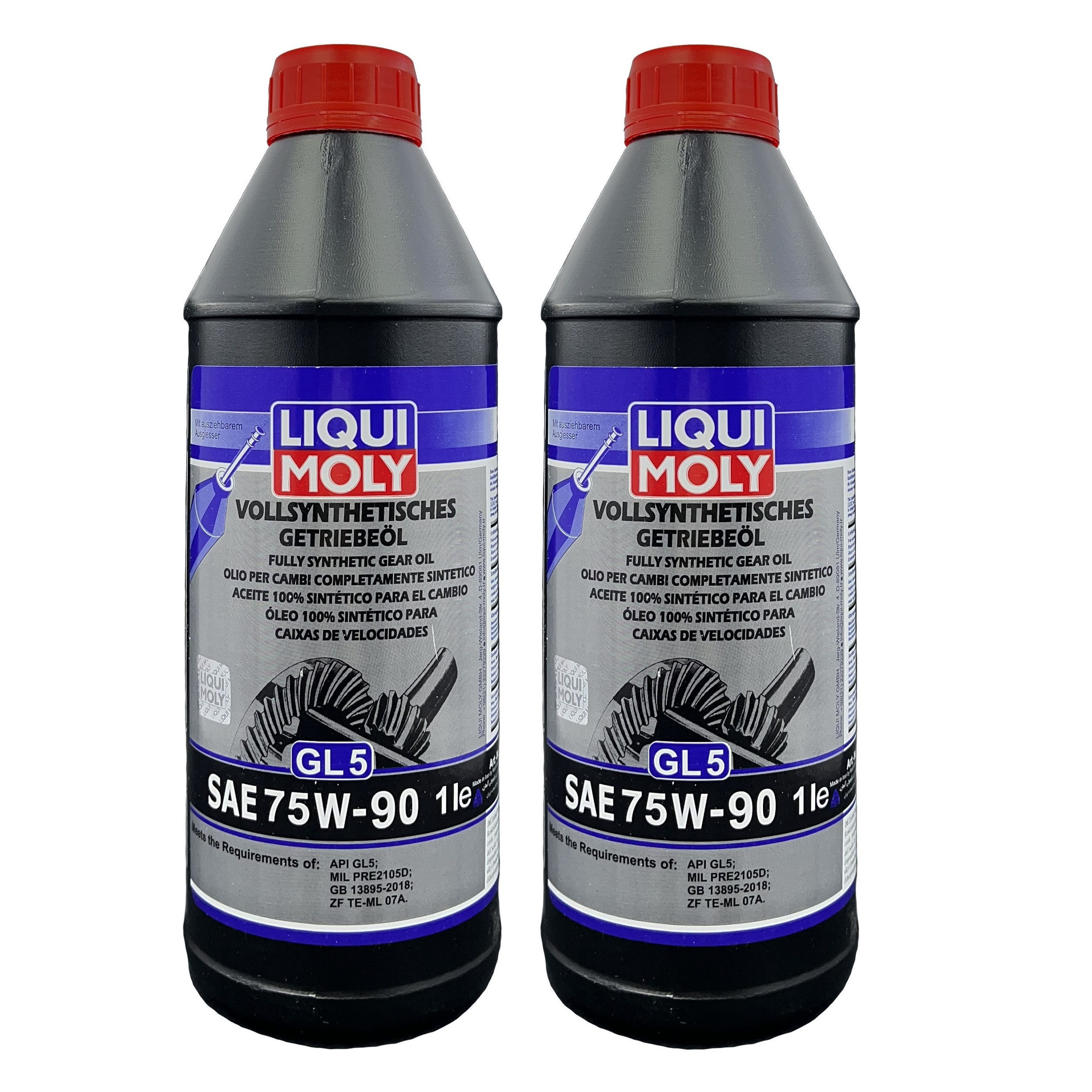 روغن گیربکس دستی لیکومولی مدل 75W-90 GL5 حجم 1 لیتر بسته 2 عددی