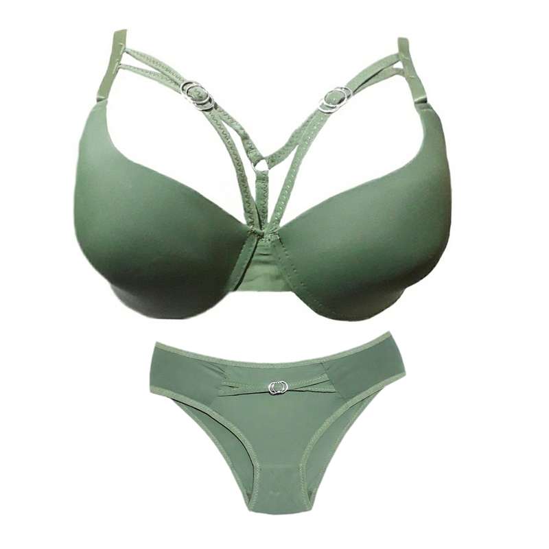 ست شورت و سوتین زنانه مدل اسفنجی فنردار رنگ سبز