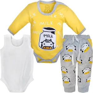 ست 3 تکه لباس نوزادی مدل MILK
