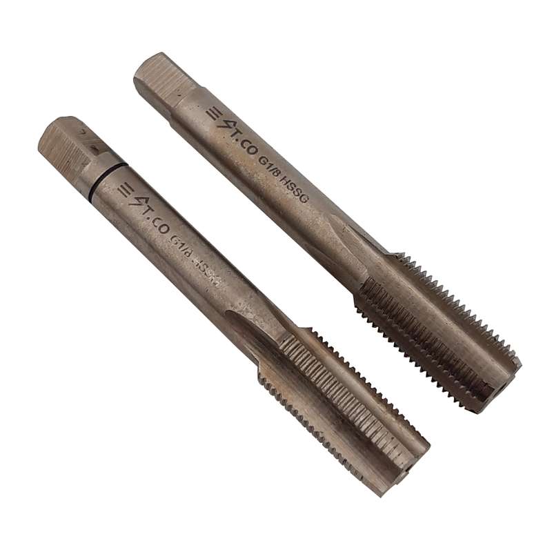 قلاویز دستی استیکو مدل G1/8-28 HSSG سایز 1/8 اینچ مجموعه 2 عددی
