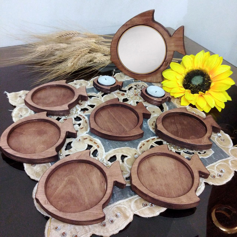 مجموعه ظروف هفت سین 9 پارچه مدل ماهی طرح زندگی