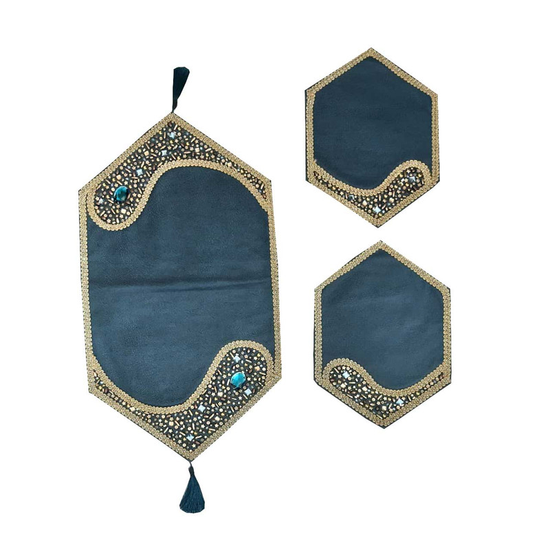 ست رومیزی سه تکه مدل سنگ دوزی A- 930