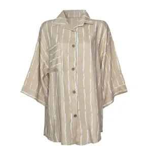 مانتو شومیزی زنانه مدل پری  رنگ کرم