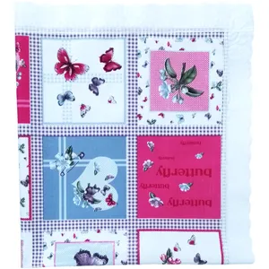 سفره پلاستیکی حاشیه دار طرح پروانه مدل هشت نفره سایز 130×140 سانتی متر