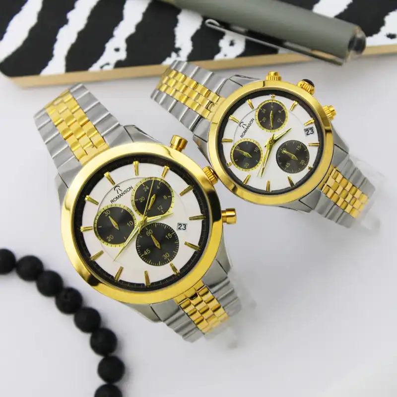 ست ساعت مچی عقربه ای زنانه و مردانه رومانسون مدل 2089