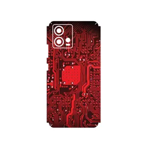 MAHOOT Red_Printed_Circuit_Board Cover Sticker for Motorola Edge 30 Fusion