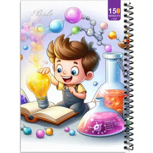 دفتر نقاشی 150 برگ انتشارات  بله مدل رحلی طرح فانتزی پسرانه شیمی دان کد A4-P501