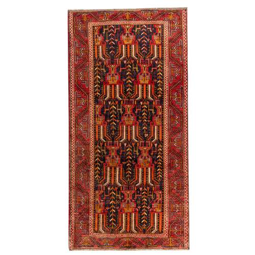 فرش دستبافت دو متری مدل نقشه بلوچ  کد 33.1826