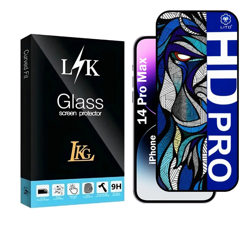 محافظ صفحه نمایش شیشه ای ال کا جی مدل LIHD-LK مناسب برای گوشی موبایل اپل iPhone 14 ProMax