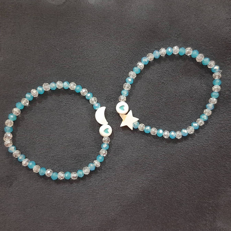 دستبند دخترانه مدل ماه و ستاره مجموعه دو عددی دستبند دخترانه مدل ماه و ستاره مجموعه دو عددی