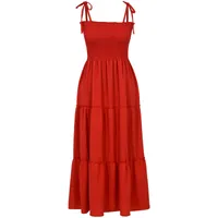 پیراهن ساحلی یقه دلبری زنانه دل آویز مدل H378