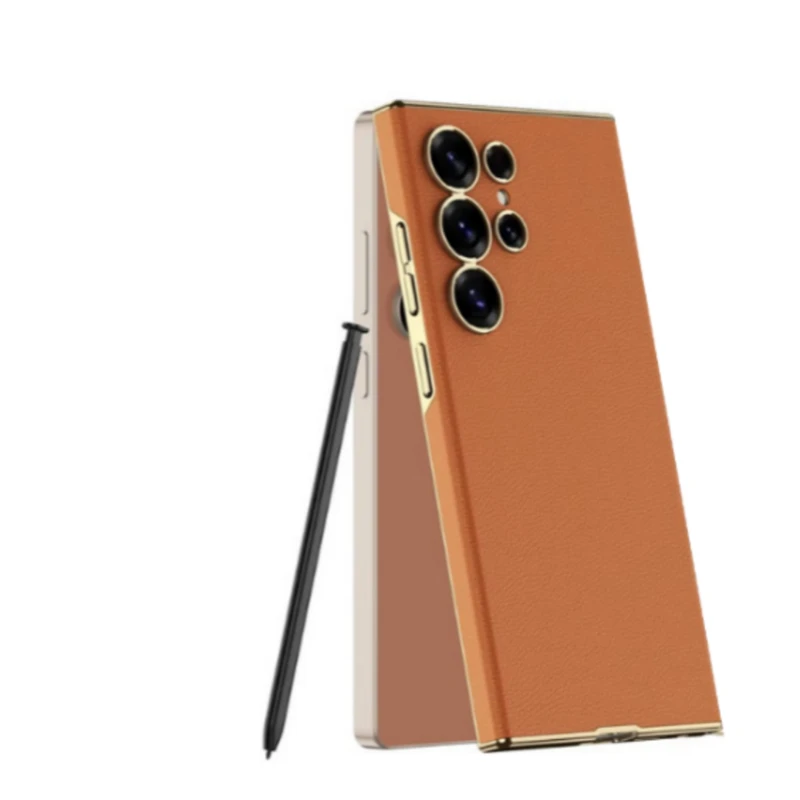 کاور جی کی کی طرح electroplated leather curved مناسب برای گوشی موبایل سامسونگ Galaxy S24 ultra  