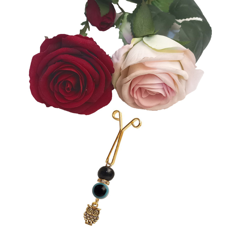 ست گیره روسری و سنجاق سینه زنانه مدل چشم نظر b.g.w