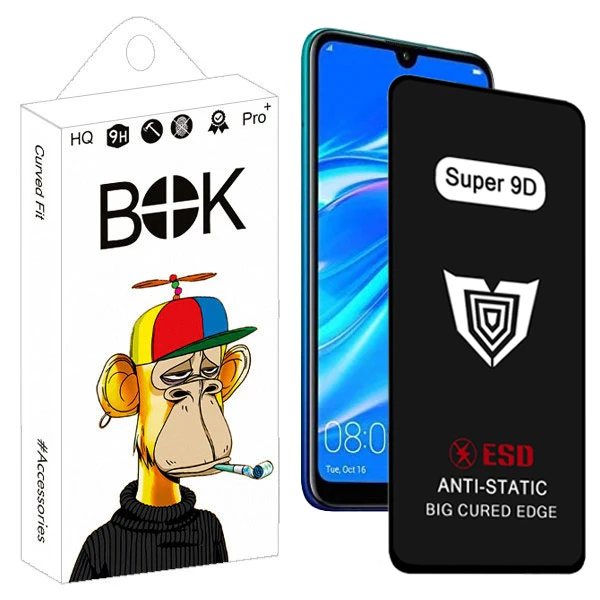 محافظ صفحه نمایش بوک مدل Super 9D Pro مناسب برای گوشی موبایل هوآوی y7 2019