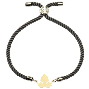 دستبند طلا 18 عیار زنانه الن نار مدل طرح برگ ELN2221