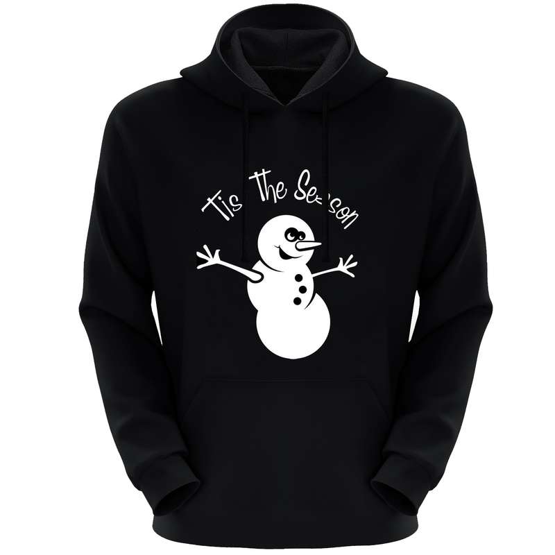 هودی زنانه مدل آدم برفی F332 رنگ مشکی