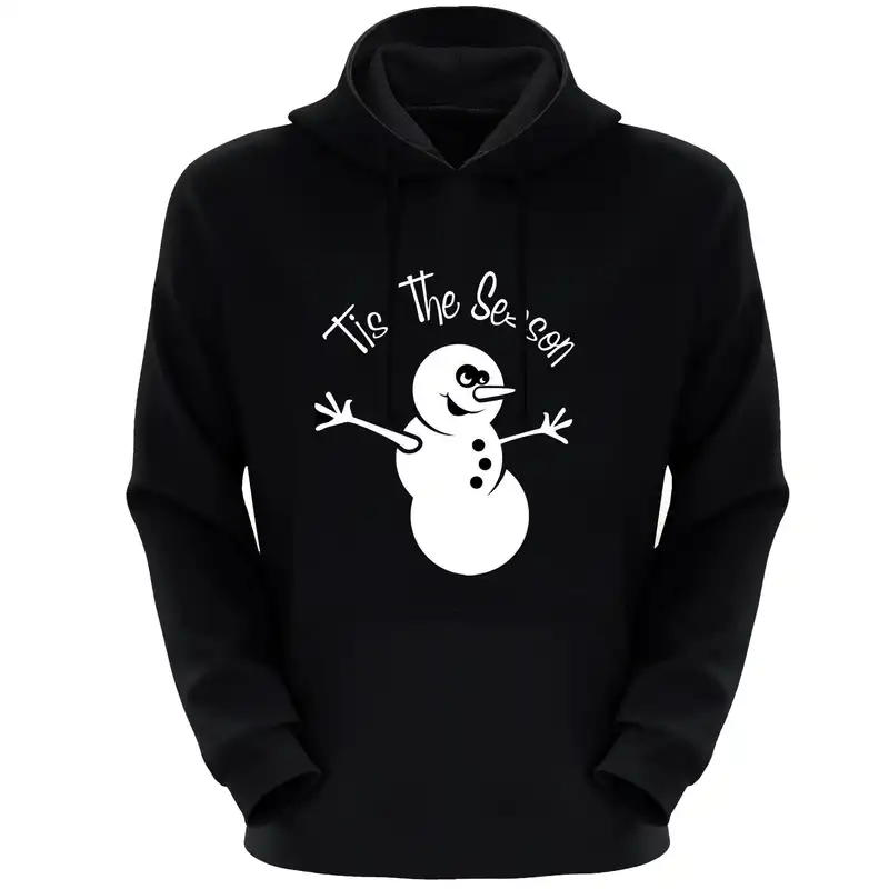 هودی زنانه مدل آدم برفی F332 رنگ مشکی