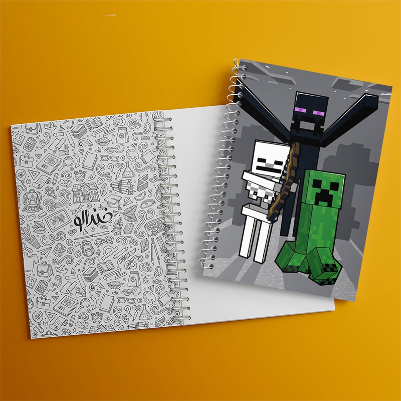 دفتر مشق 100 برگ خندالو طرح ماینکرافت (Minecraft) کد F1218