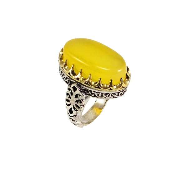 انگشتر نقره مردانه پارلا گوهر مدل شرف الشمس کد 3774