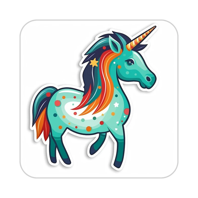 زیر لیوانی کاکتی طرح اسب تک شاخ و یونیکورن مدل mp29983