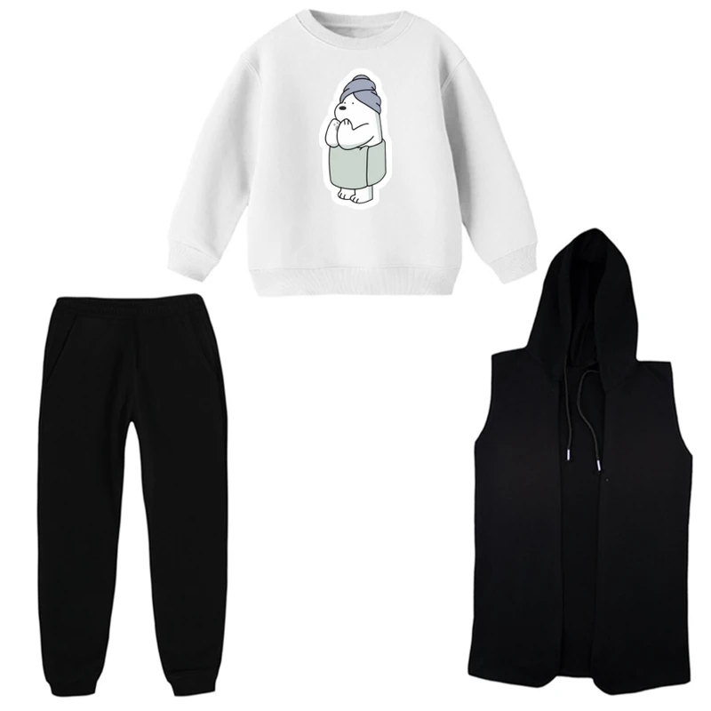 ست 3 تکه لباس راحتی بچگانه مدل خرس و حوله  