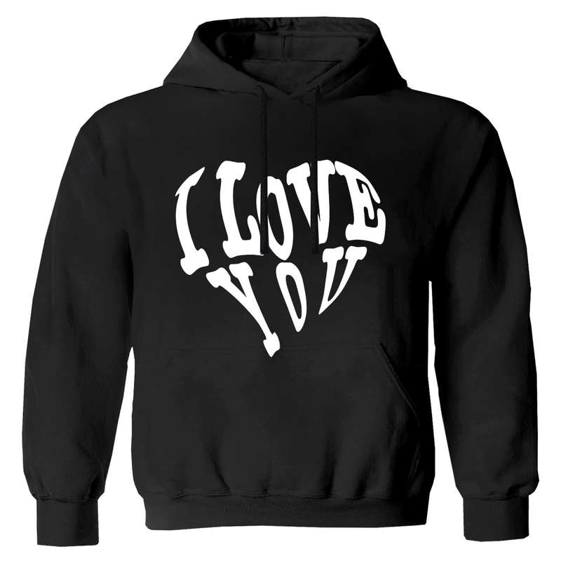 هودی دخترانه مدل قلب LOVE F46 رنگ مشکی