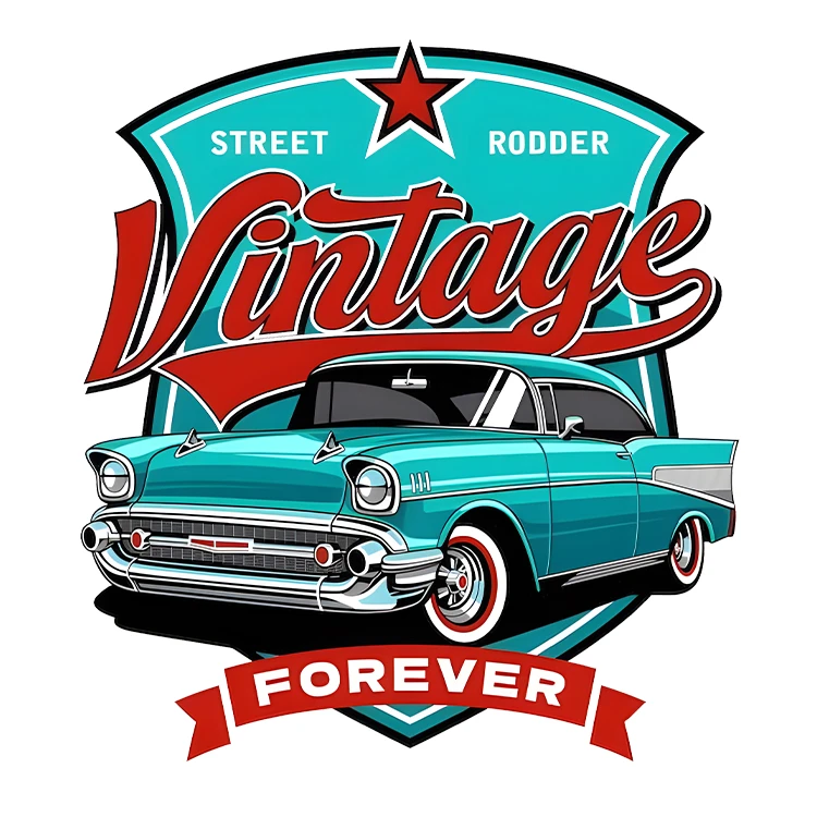 استیکر پارچه و لباس پاد آفرین مدل ماشین کلاسیک کد S5144